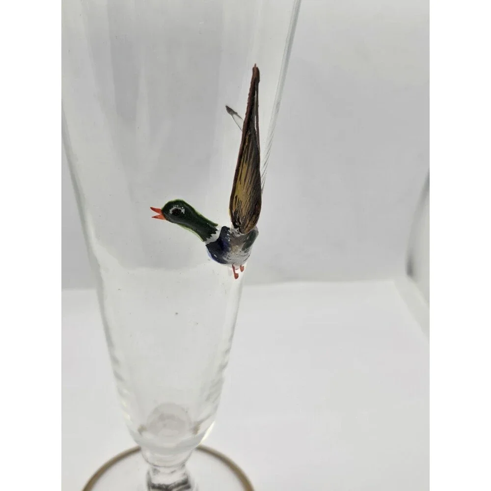 Set of 5 Vintage Wildlife Fowl Birds Pilsner Beer Glasses